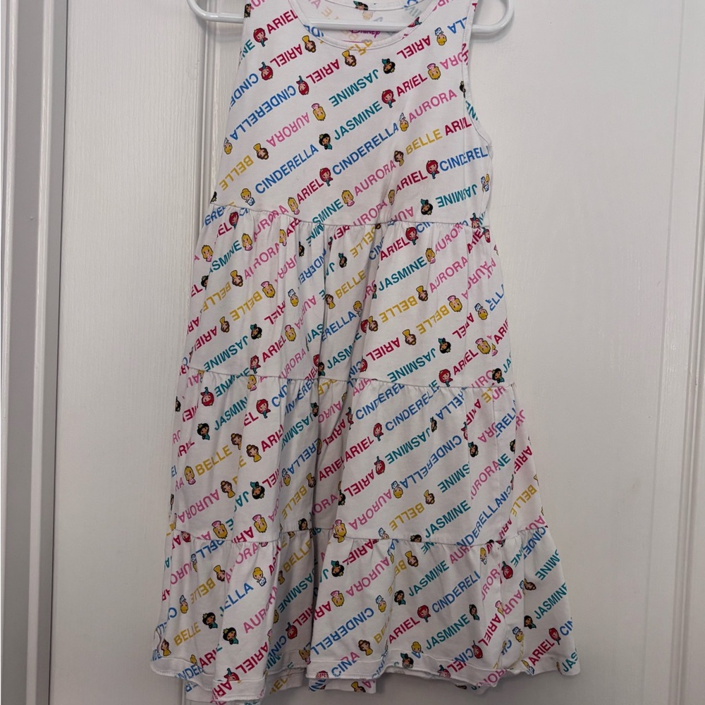 Girls White Disney Princess Name Print Dress